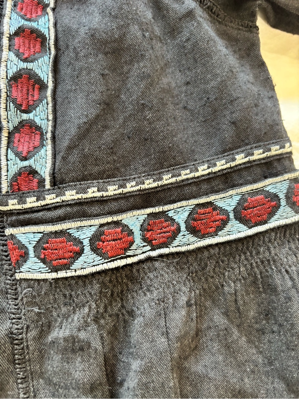 Free People S Boho Embroidered Folk Peasant Dress Turquoise Artisan Festival - Picture 13 of 14